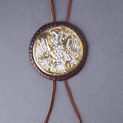 Rakamazi turulos aranyozott hajfonatkorong bőrrel