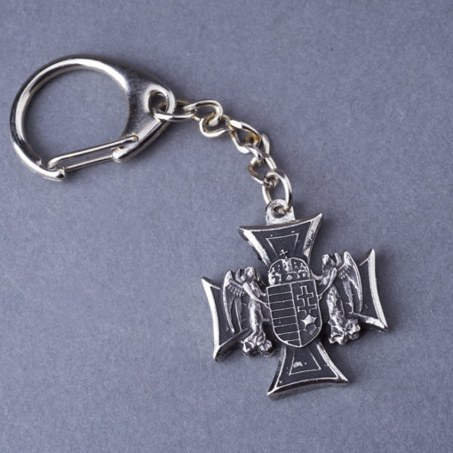 Vaskeresztes kulcstartó