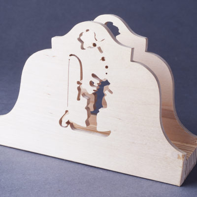 Fa szalvétatartó - horgász